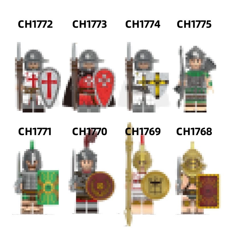 Cross-border 1772 Military Series Roman and Greek Soldiers Compatible with Lego Building Blocks Customizable Minifigure Educational Toy