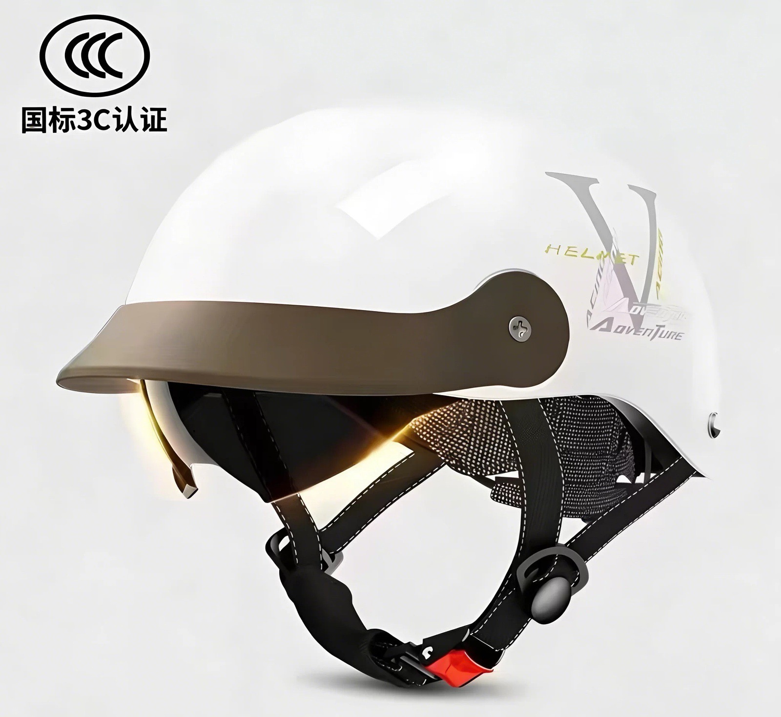 Retro visor electric vehicle safety helmet for women, 2026 new model for men, summer, with concealable sun protection sunglasses for electric scooters