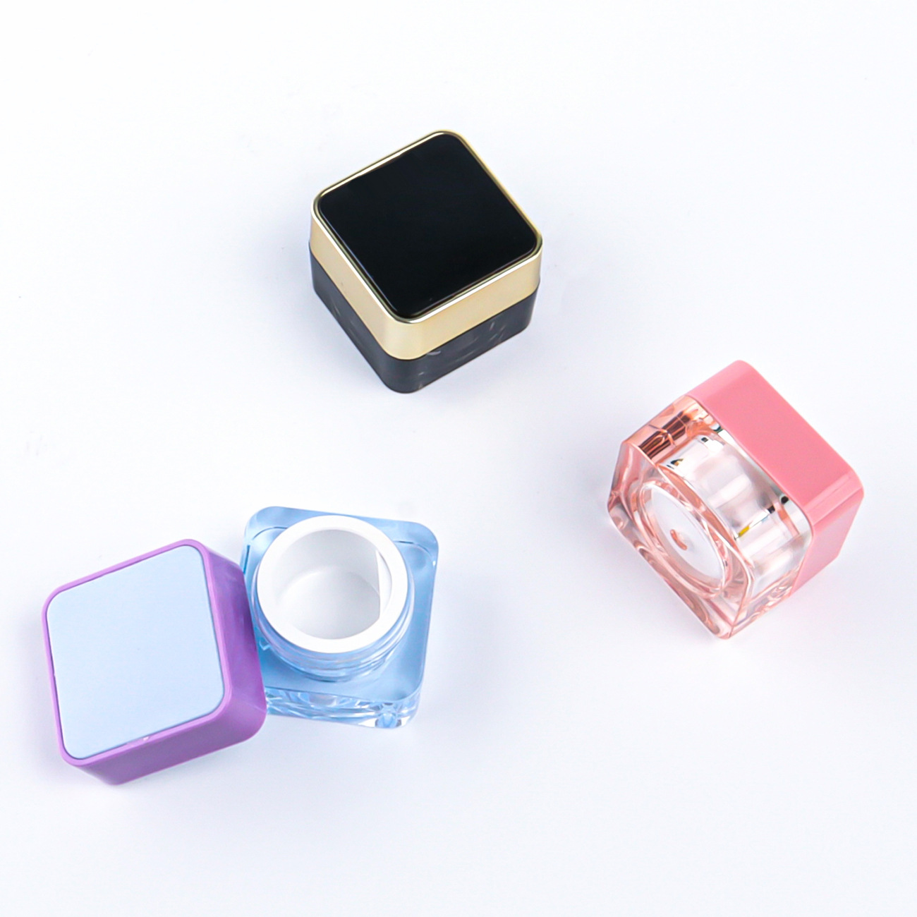 5g电镀顶片甲油胶空罐 5ml日式罐装奶油胶瓶PP圆盒膏霜乳液小样罐