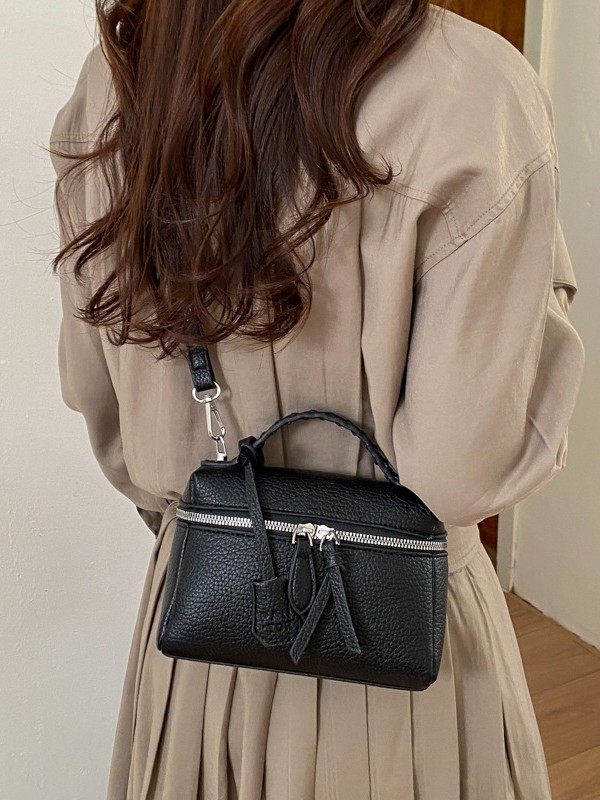 Nicho Zhong bolso de mano mujer 2026 nueva textura litchi bolso pequeño estilo coreano de alto rendimiento de hombro bolso de almuerzo image 3