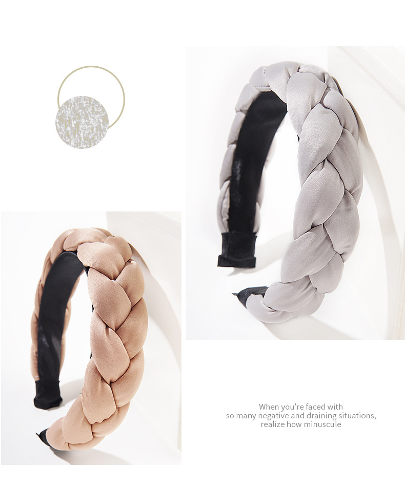 Twisted Thick Sponge Shredded Hair Band Hairpin Autumn And Winter Wide Headband display picture 3