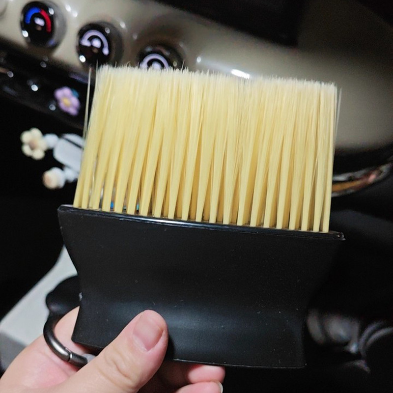 Cepillo de limpieza para ventilación de aire acondicionado de coche, cepillo para eliminar el polvo, cepillo para limpiar las grietas interiores, cepillo de cerdas suaves, cepillo de cerdas amarillas