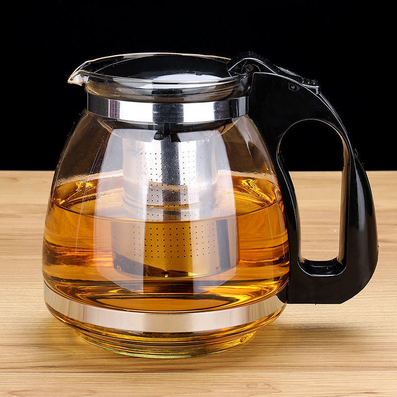 304不锈钢内胆茶壶套装玻璃茶具耐热耐高温防爆茶壶家用泡茶|ru