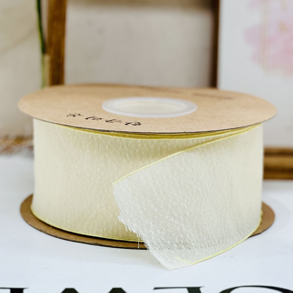 Color claro de alto nivel Jacquard nieve hilo decoración nieve hilo cinta cinta de seda regalo de embalaje floral cinta de cabello