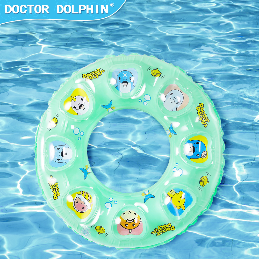 Doctor Dolphin | Anillo de natación inflable para niños Anillo de cristal inflable Doble capa garantiza más tranquilidad Anillo de natación para niños inflable
