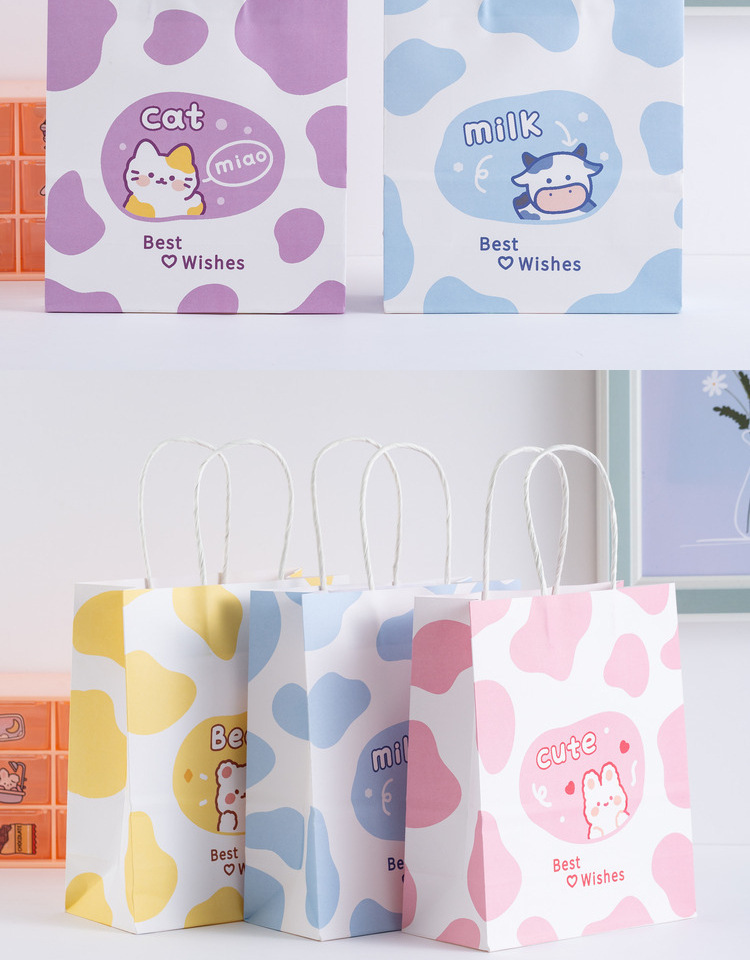 Cartoon Style Cute Animal Cow Pattern Kraft Paper Party Gift Bags display picture 4