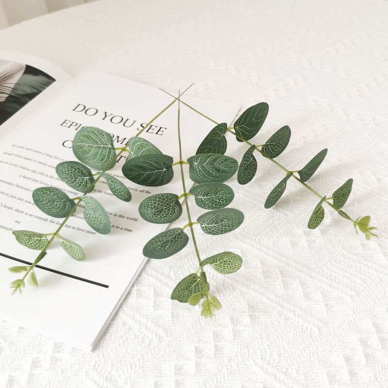 Amazon simulation small single money leaf eucalyptus leaf wedding green plant flower arrangement decorative accessories photo props