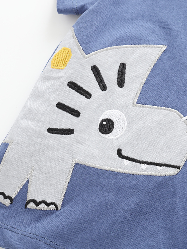 Malwee transfronterizo Euro dólar de verano para niños 3 a 8 años 100 a 150 cm camiseta de cuello redondo