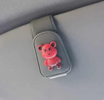 Multimediya və saxlama aksesuarları, Car-Mounted Glasses Clip, Car - gray-red-xx-bear