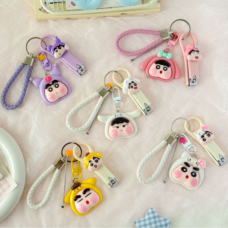 漫画爪切りキーホルダー女装しんちゃんキーホルダーペンダントかわいい爪切り家庭用マニキュア爪切り|undefined