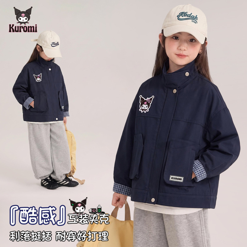 Girls' autumn outerwear 2026 new style, trendy and cool sporty versatile workwear jacket for older children