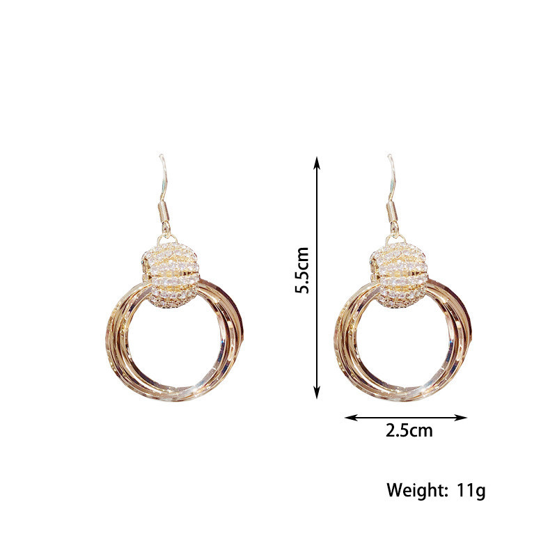 Korean Multi-layer Circle Alloy Earrings Wholesale display picture 1