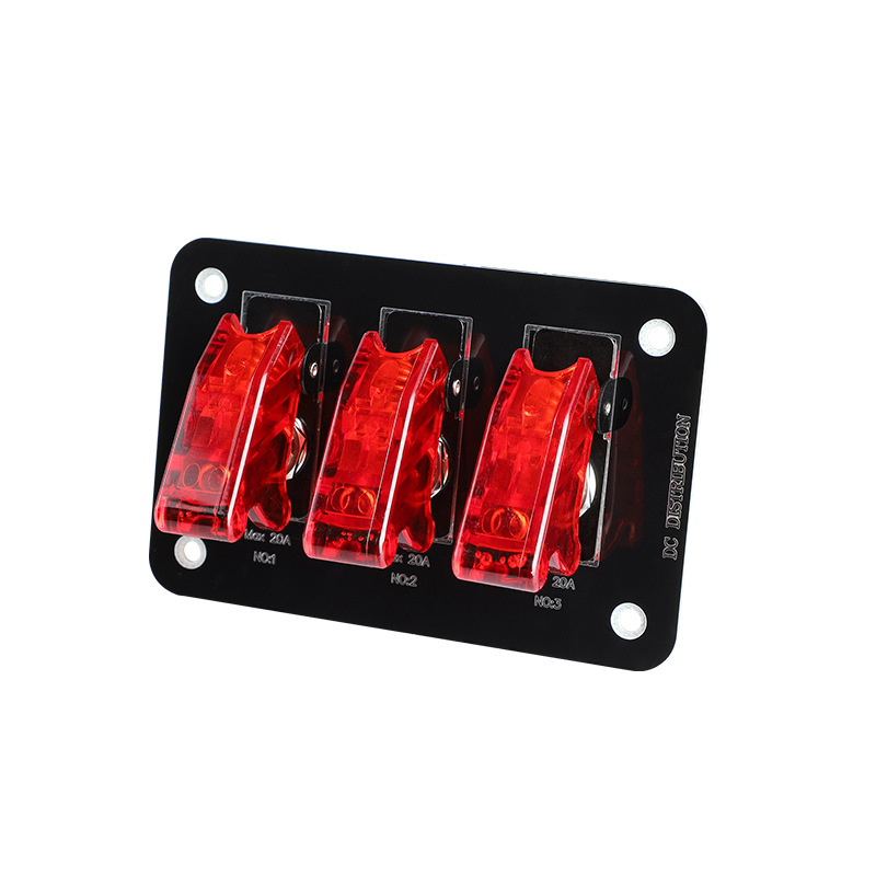 Camión de vapor 20A fuente de alimentación interruptor de control unidireccional cubierta roja combinación panel modificación accesorios 12V nave RV