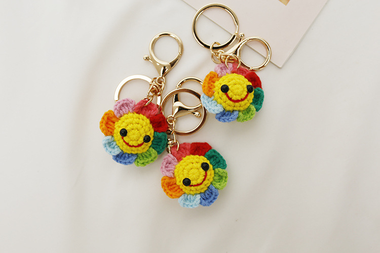 1 Piece Quantity 1 Piece Cute Sunflower Yarn Women's Bag Pendant Keychain