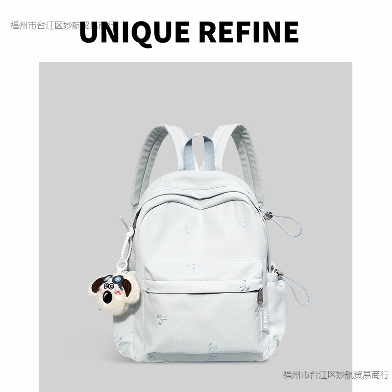 蝴蝶结刺绣#可爱书包初中女生高中生大学生ins高颜值背包女双肩包|undefined
