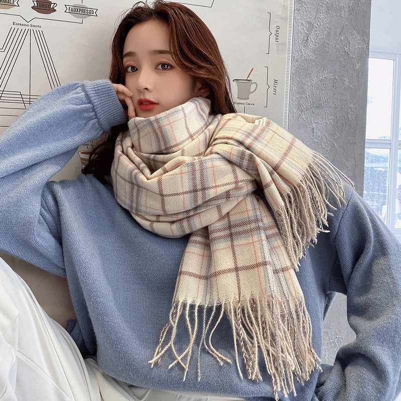 Demi-season square universal brown scarf