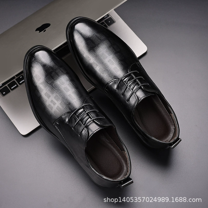 Кожаная обувь мужская Корейская деловая официальная одежда кожаные туфли с острым носком тренд черные свадебные туфли для жениха Мужские