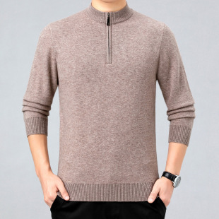 Cashmere Sweater Knitted Cashmere Sweater 2024 Men's Turtleneck Base Card All-match New Style Thickened Half Winter