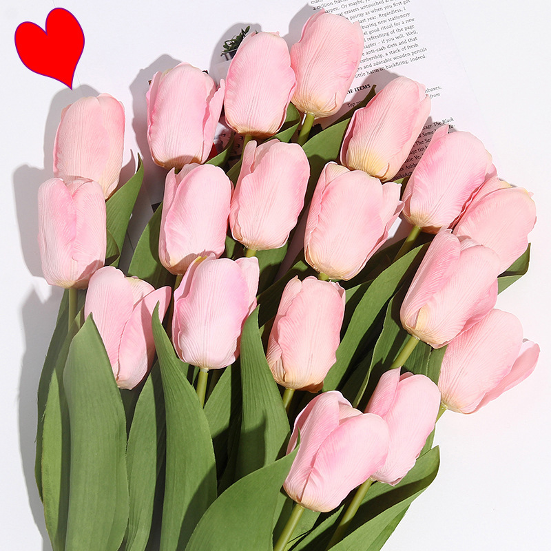 鬱金香仿真花束保濕假花仿真花批發仿真植物餐桌裝飾攝影插花裝飾