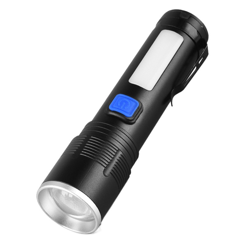 Nuevo P50 fuerte luz linterna multifuncional COB luz lateral USB recargable aleación de aluminio al aire libre Super brillante pluma titular linterna