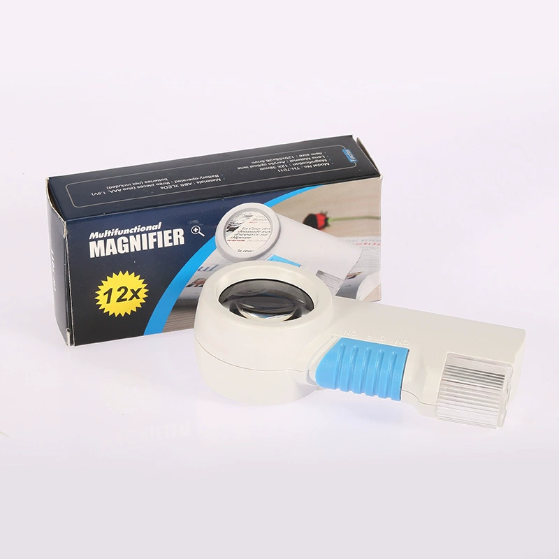 12-кратная портативная многофункциональная светодиодная пластиковая ручная Лупа 7011 HD для детей и студентов, читающих книги