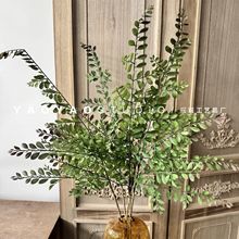 仿真5叉洋槐叶 米兰叶绿植假花 摄影道具仿真花家居装饰插花配材