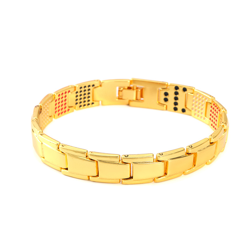 Geometric Pattern Hip-Hop Geometric Zinc Alloy Plating Men's Bracelets Men's Chain Bracelets