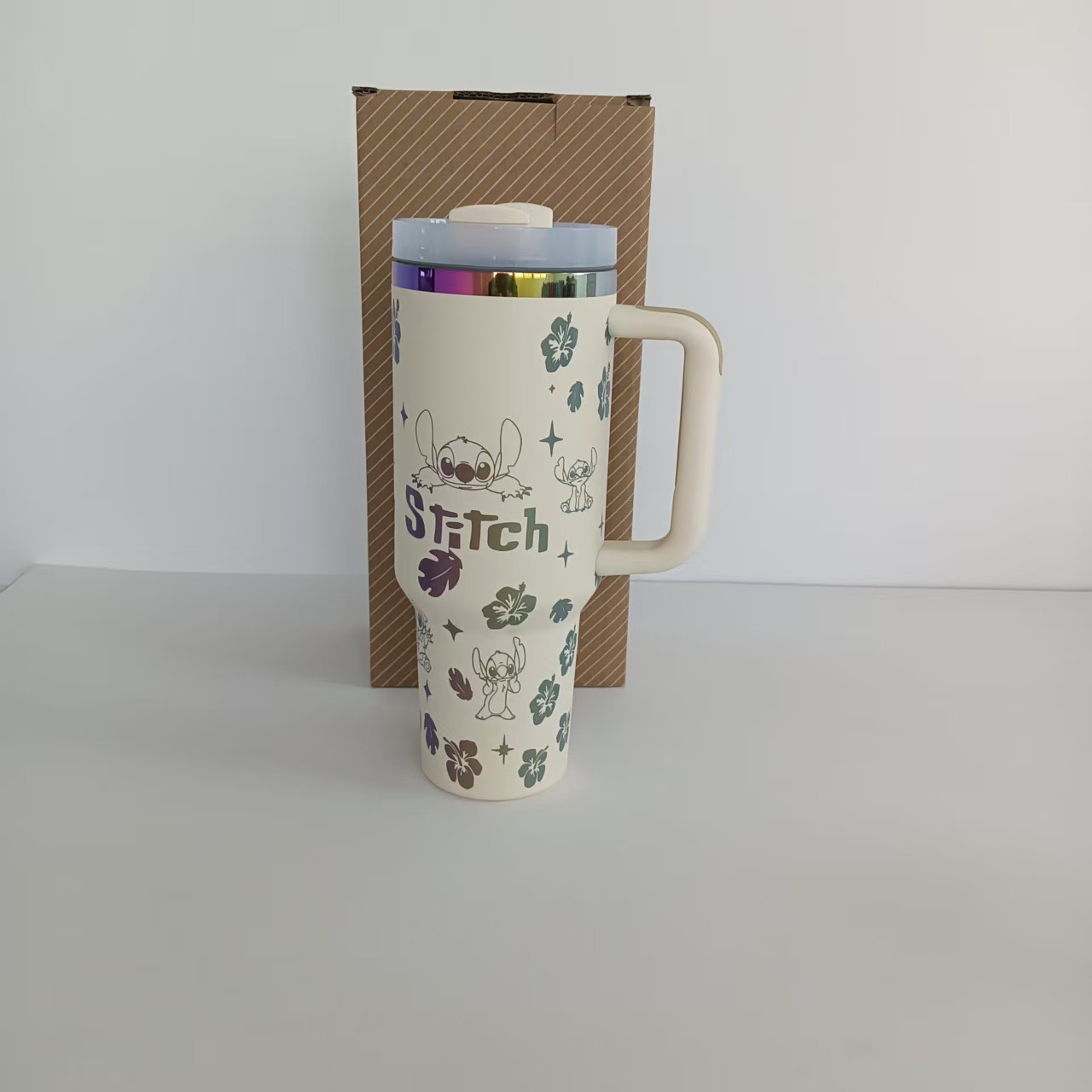 Spot transfronterizo de 40oz Sty 's acero inoxidable taza de aislamiento de hielo taza de gran capacidad con mango pareja