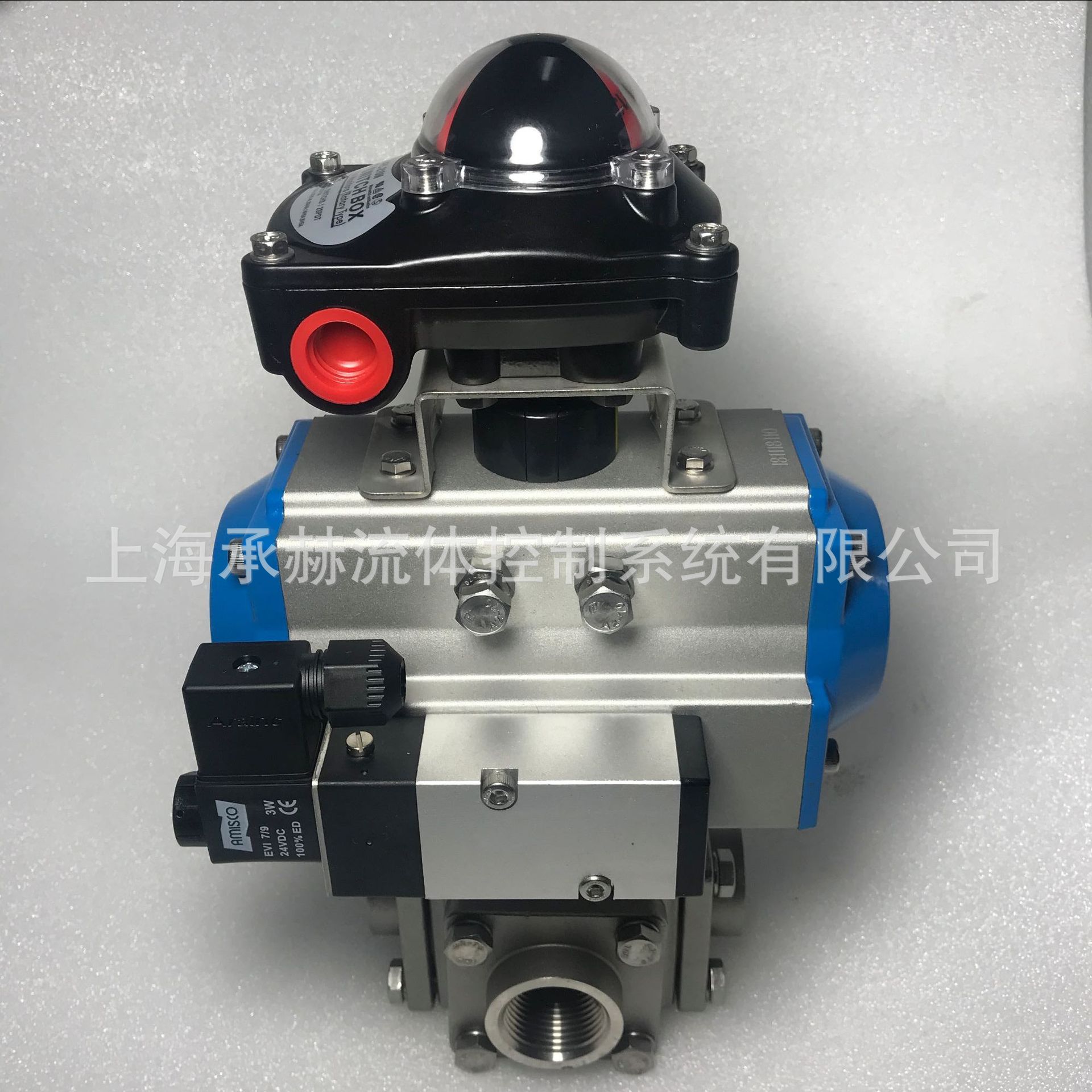 TENHEFLOW气动球阀 承赫三通式法兰不锈钢气动球阀