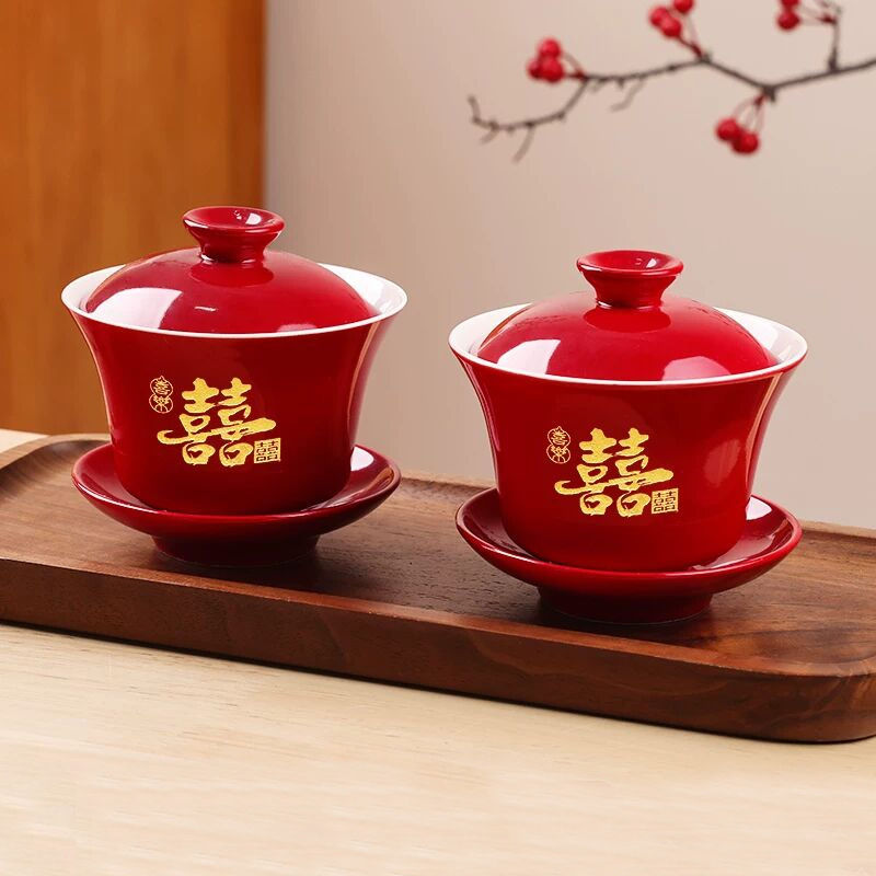 Taza de té de boda, set de bol de boda, copas de cerámica, regalos al por mayor