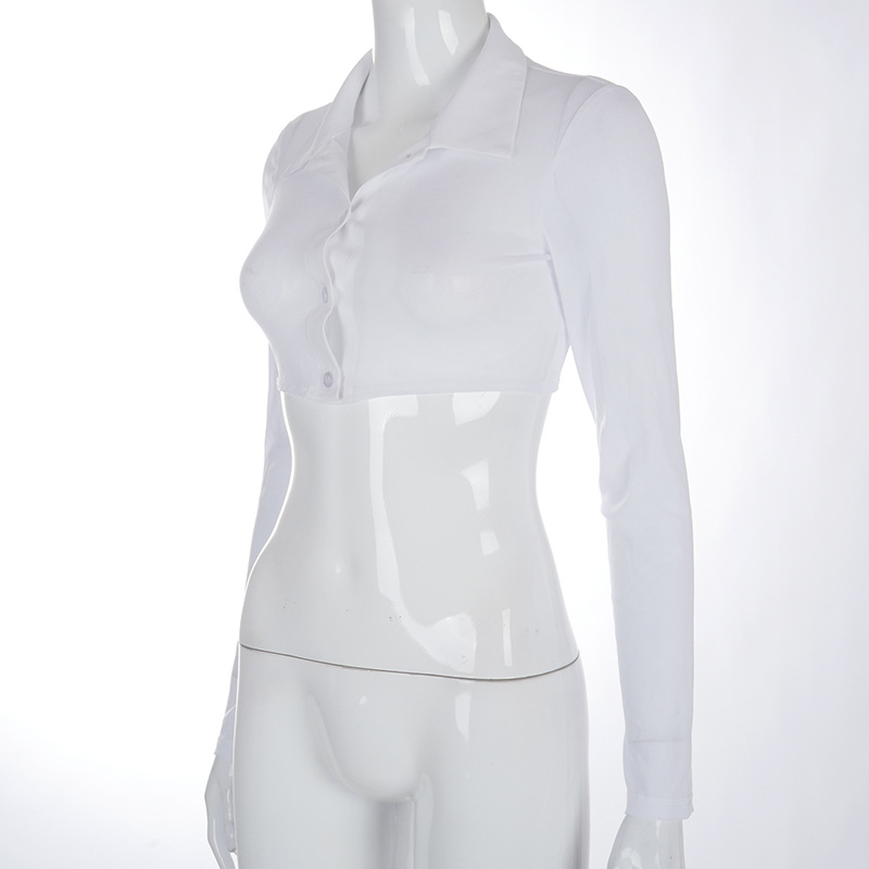 White Sun Protection Crop Blouse