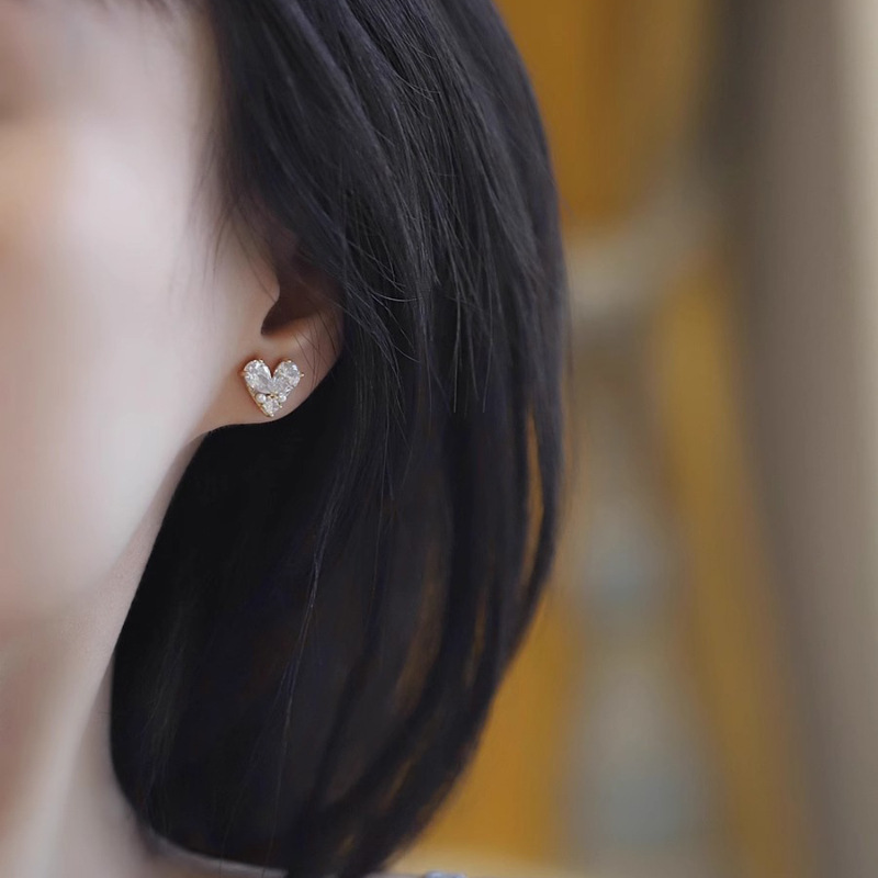 Pendientes de botón con circonitas y perlas joyas para mujer_voghion.com