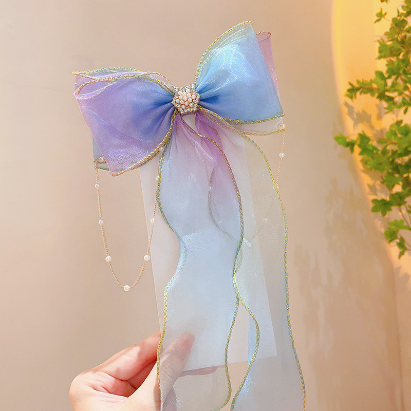 Diente para niños, banda para el cabello, lazo para el cabello, horquilla para el cabello trenzado, princesa para niñas, cinta larga, accesorios para el cabello para niñas de verano