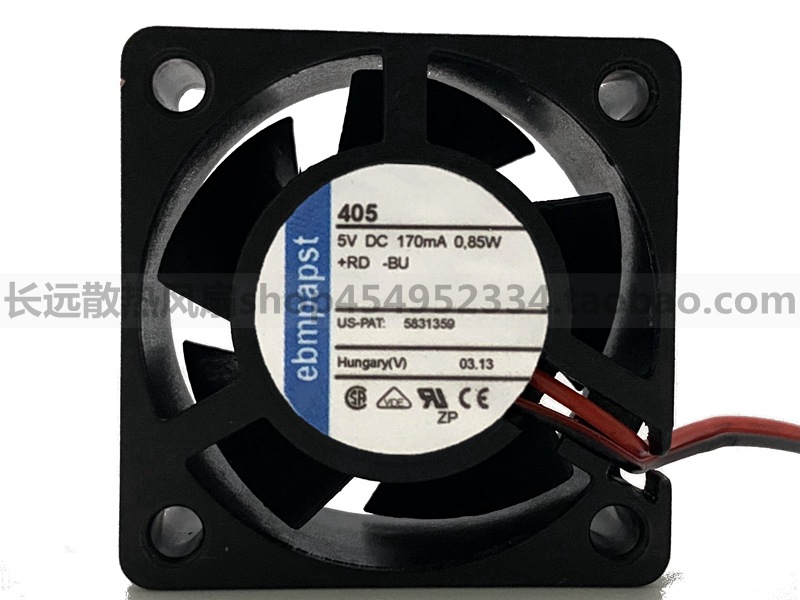 ebmpapst 405 5V DC 170mA 0.85W 4cm 彩超机 医疗设备 散热风扇