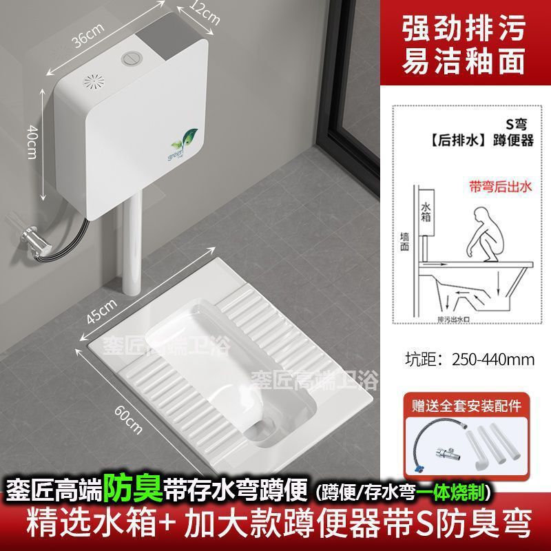 品牌蹲便器水箱卫生间后排蹲坑便池大便器蹲便器大号特大号家用|undefined