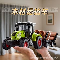农夫拖拉机运输拖车儿童木材车男孩惯性收割机玩具工程车