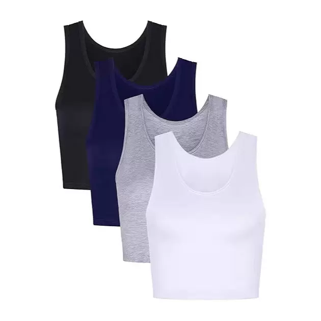 短款运动背心夏季2025纯色上衣内搭外穿运动修身无袖衣大码女新款