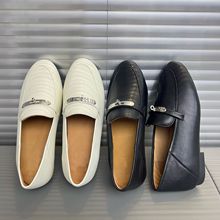 2025春款真皮时尚真皮单鞋乐福鞋复古女鞋平底一脚蹬英伦风懒人鞋