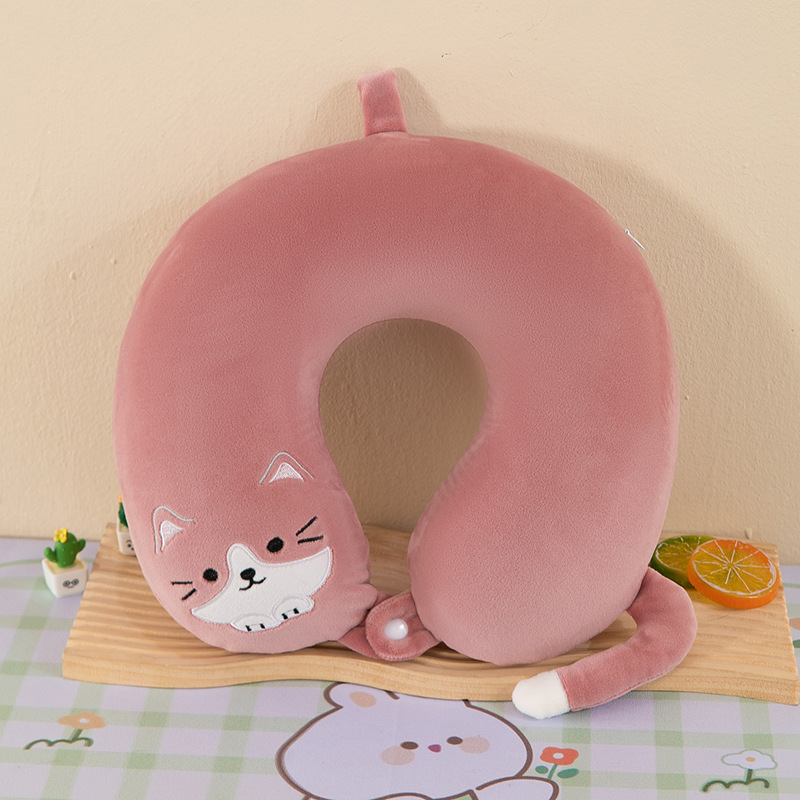 Almohada en forma de U de negocios, almohada para el almuerzo de oficina, viaje de negocios, almohada para el cuello de rebote lento, almohada en forma de U de espuma con memoria de joroba