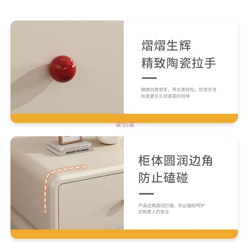 ハイエンドの軽い高級無垢材のベッドサイドテーブル寝室ホームベッドサイドテーブル小型収納シンプルモダンなクリームスタイルのインストール不要|undefined