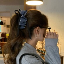 韩国原创设计云朵牛仔蓝发夹头饰2025新款高级感马尾香蕉夹发饰女