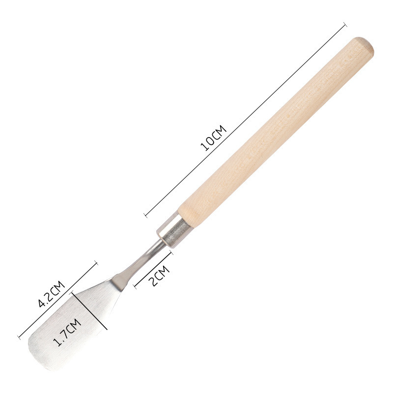 Cuchillo de pintura al óleo especial de arte, polvo de agua, pigmento de acrílico, cuchillo de selección de cuchillo de madera de acero inoxidable, cuchillo de toner de punta plana
