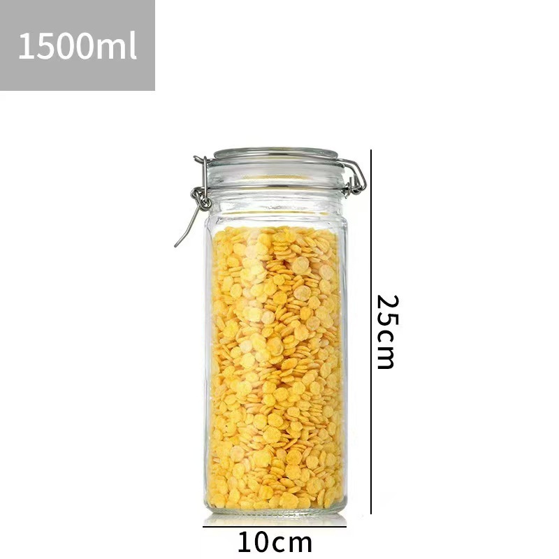 多功能大容量透明卡扣玻璃泡菜瓶密封罐头瓶酱菜分装瓶现货批发|undefined