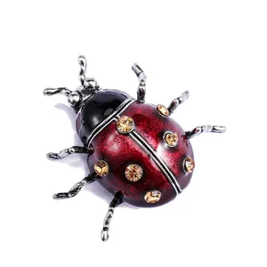 Enamel Seven-Star Ladybug Brooch Suit Pin Fashion Elegant Cardigan Button Pin Vintage Ins Corsage Collar Pin