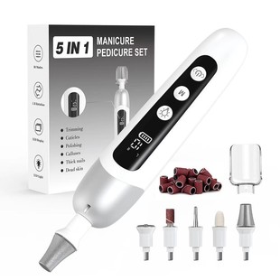 Household Small Nail Grinder Multi-Functional Dead Skin Polishing Manicure and Pedicure Grinder 10-Speed Adjustment