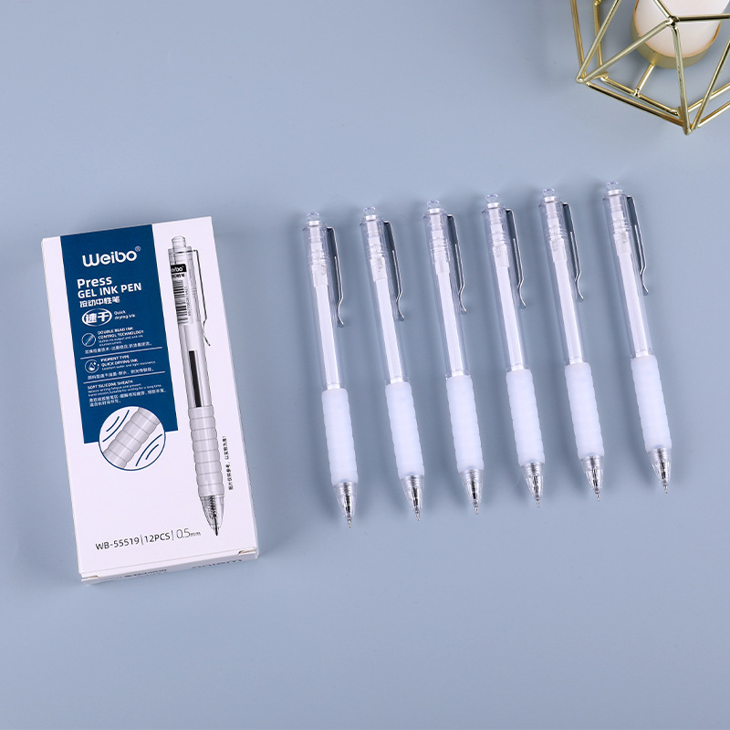 威博文具 練習用ペン 速乾性ゲルインクペン 速乾性サインペン プッシュ式STチップ 透明ペン プッシュ式 学生試験用|undefined