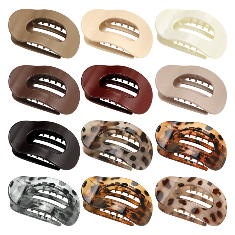 Pc Material Cross-Border Glossy Oval Flat Duckbill Clip Large Back of the Head Hair Shark Clip Headwear Hairpin Wholesale Pc Material Cross-Border Glossy Oval Flat Duckbill Clip Large Back of the Head Hair Shark Clip Headwear Hairpin Wholesale