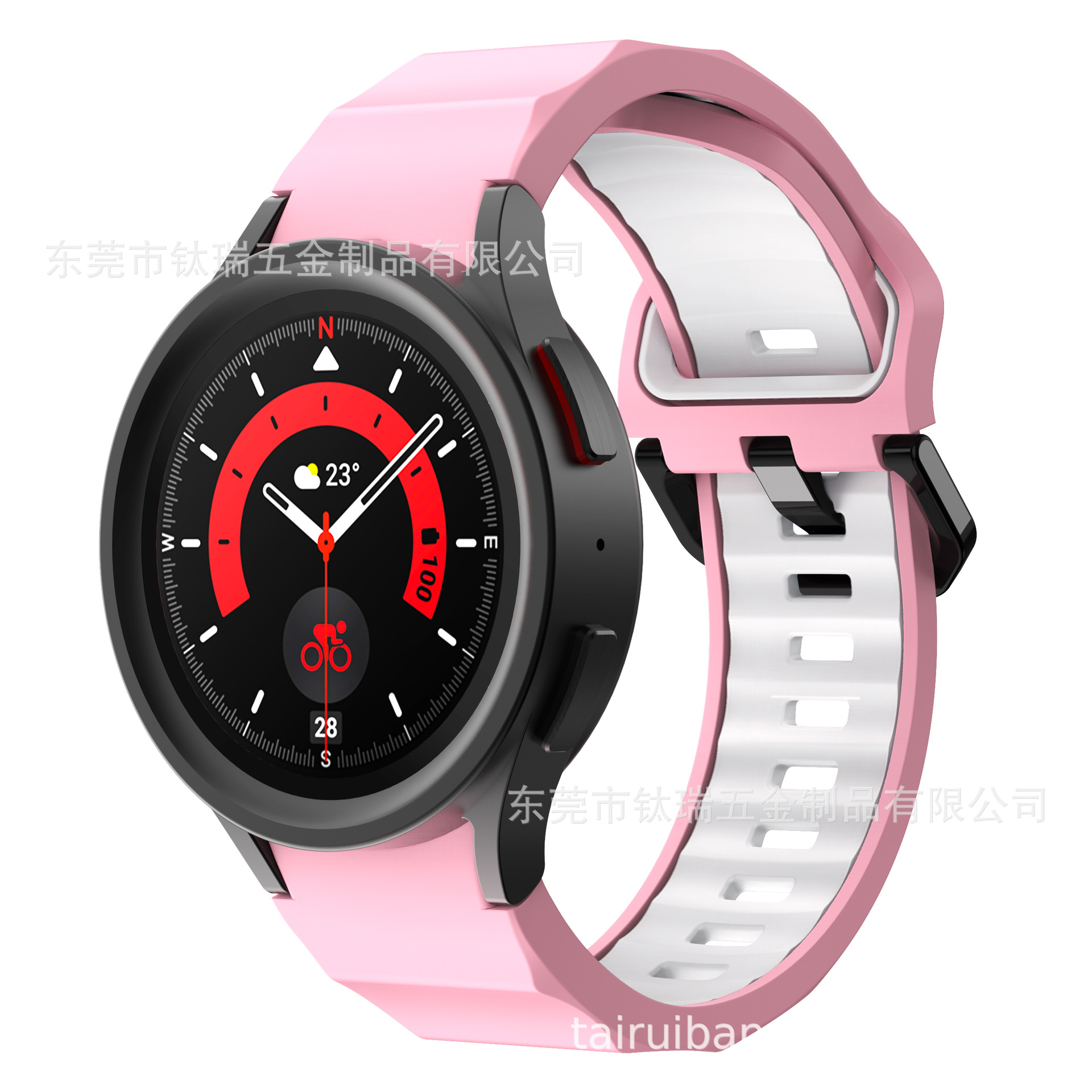 Adecuado para Samsung Galaxy watch5 6 4 onda correa de silicona de dos colores watch5pro correa de reloj inteligente