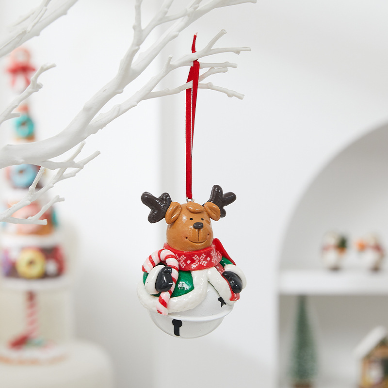 Handmade Ceramic Christmas Ornaments – Santa, Reindeer & Snowman Hanging Decor (4 Unique Designs, Random Delivery, Non-Toxic Glaze)_voghion.com