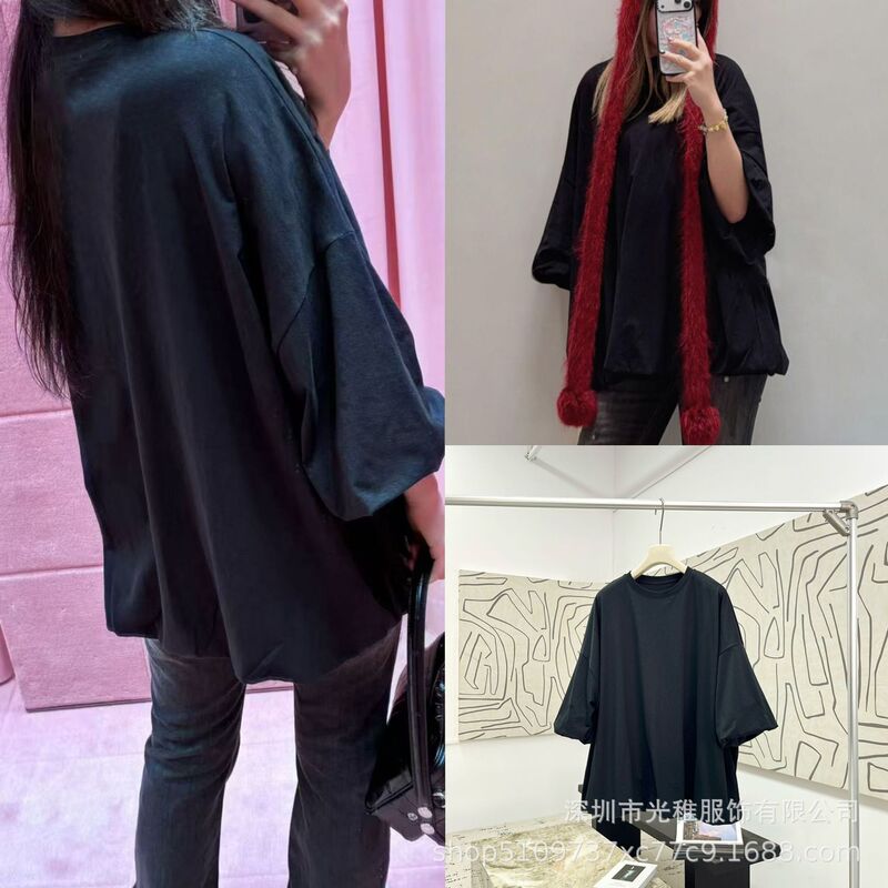 26 Early Spring New Double-Layer Design Embroidered Patch Bud Short-Sleeved T-Shirt